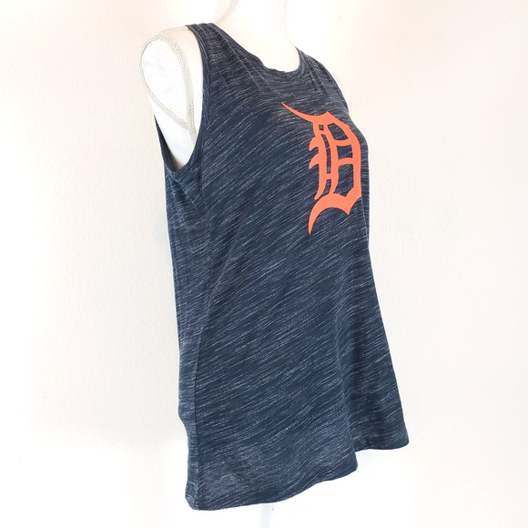 NEW!! MLB Womens SIZE S Detroit Tigers Sleeveless Tank Top Blue Space Dye FLAW - Picture 6 of 13